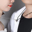 Fashion Heart Magnetic Couple Pendant Necklace with Leather Rope