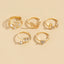 Fashion Heart & Butterfly Alloy Rings with Artificial Pearls and Rhinestones - 9 Piece Gold Plated Stackable Set for Women