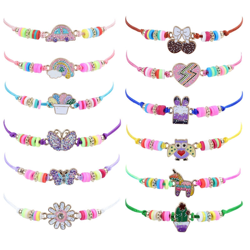 Colorful Butterfly Heart Kids' Friendship Bracelet and Necklace Set