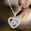 Fashion Heart Shape Crystal Pendant Necklace with Sapphire and Rhinestones in 925 Silver Plating