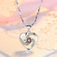 Fashion Heart Shape Crystal Pendant Necklace with Sapphire and Rhinestones in 925 Silver Plating