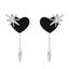 Gothic Heart Shape Black Tassel Earrings for Women