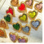 Gold Plated Heart Shape Glass Gemstone Stud Earrings with S925 Silver Needle