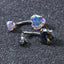 Heart Shape Stainless Steel Zircon Belly Ring 14g 11mm