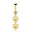 Fashion Angel Wing Heart Zircon Stainless Steel Belly Ring