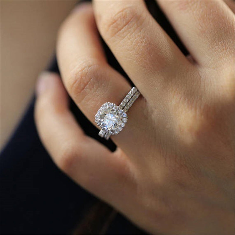 Fashion Hearts and Arrows Rhinestone Alloy Ring Set for Women