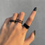 Fashion Hip-hop Minimalist C-shaped Open Ring Set - 3 Pieces