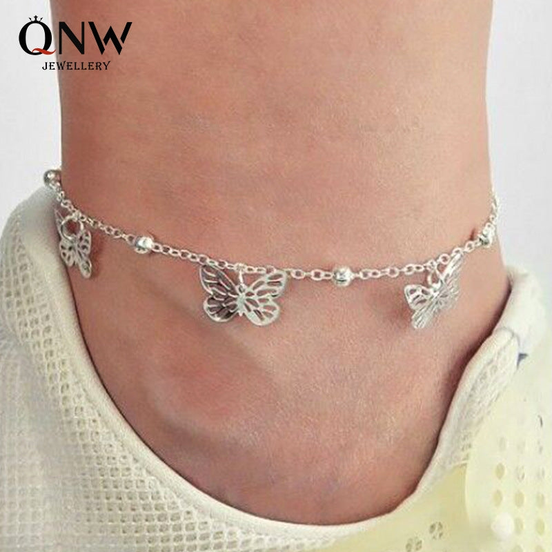 Summer Multi-layer Hollow Butterfly Pendant Anklet for Women Fashion Jewelry