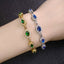 Emerald Sapphire Platinum Plated Copper Bracelet for Women