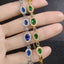 Emerald Sapphire Platinum Plated Copper Bracelet for Women