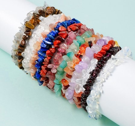 Irregular Crystal Beaded Agate Bracelet for Women