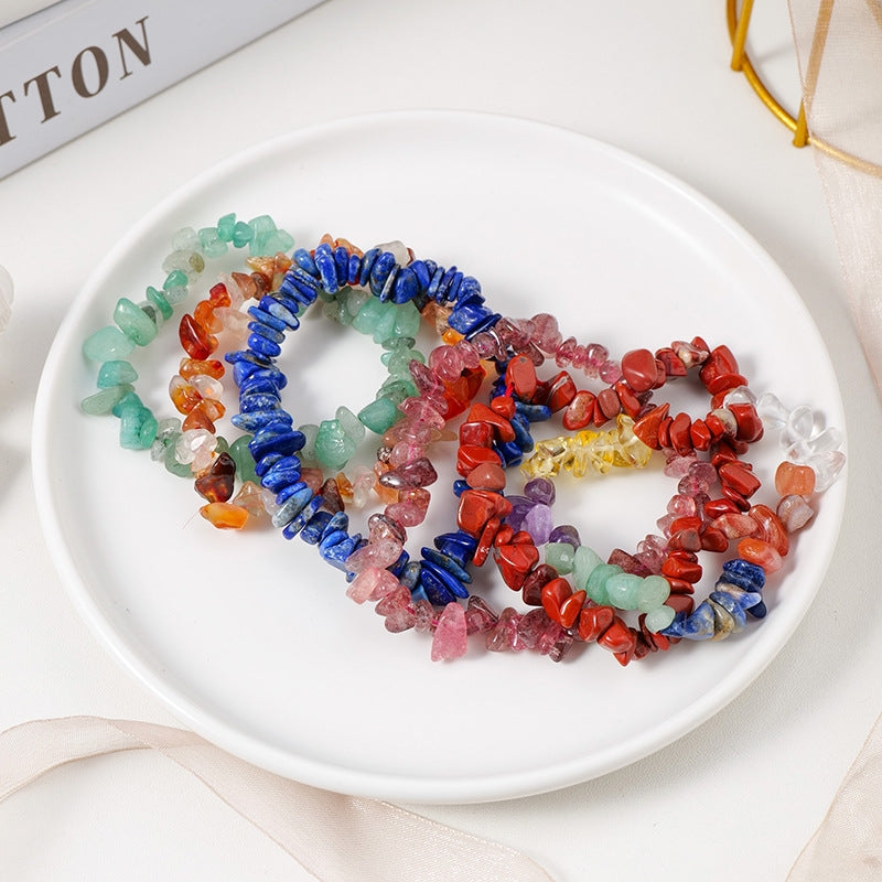 Irregular Crystal Beaded Agate Bracelet for Women