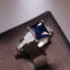 Fashion Women's Dark Blue Zircon Platinum Plated Copper Ring Jewelry