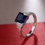 Fashion Women's Dark Blue Zircon Platinum Plated Copper Ring Jewelry