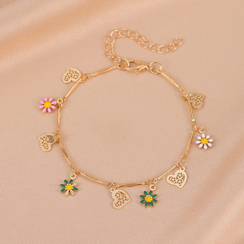 Fashion Leaf Eye Flower Rhinestone Star Daisy Unisex Bracelet Anklet