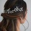 Silver Marquise Rhinestone Leaf Hairband for Weddings