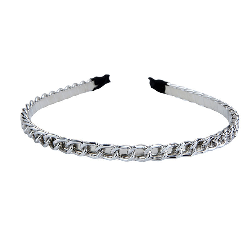 Fashion Leaf Plaid Pearl Rhinestone Metal Hairband