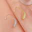 Geometric Leaf Rhinestone Ear Cuff Clips for Women