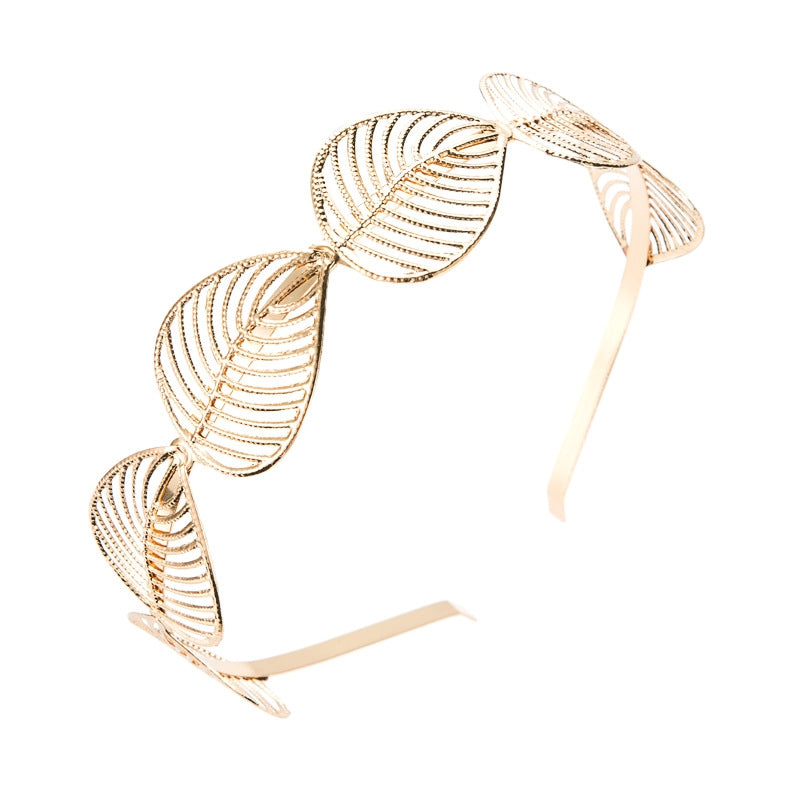 Fashion Floral Leaf Plated Hairband