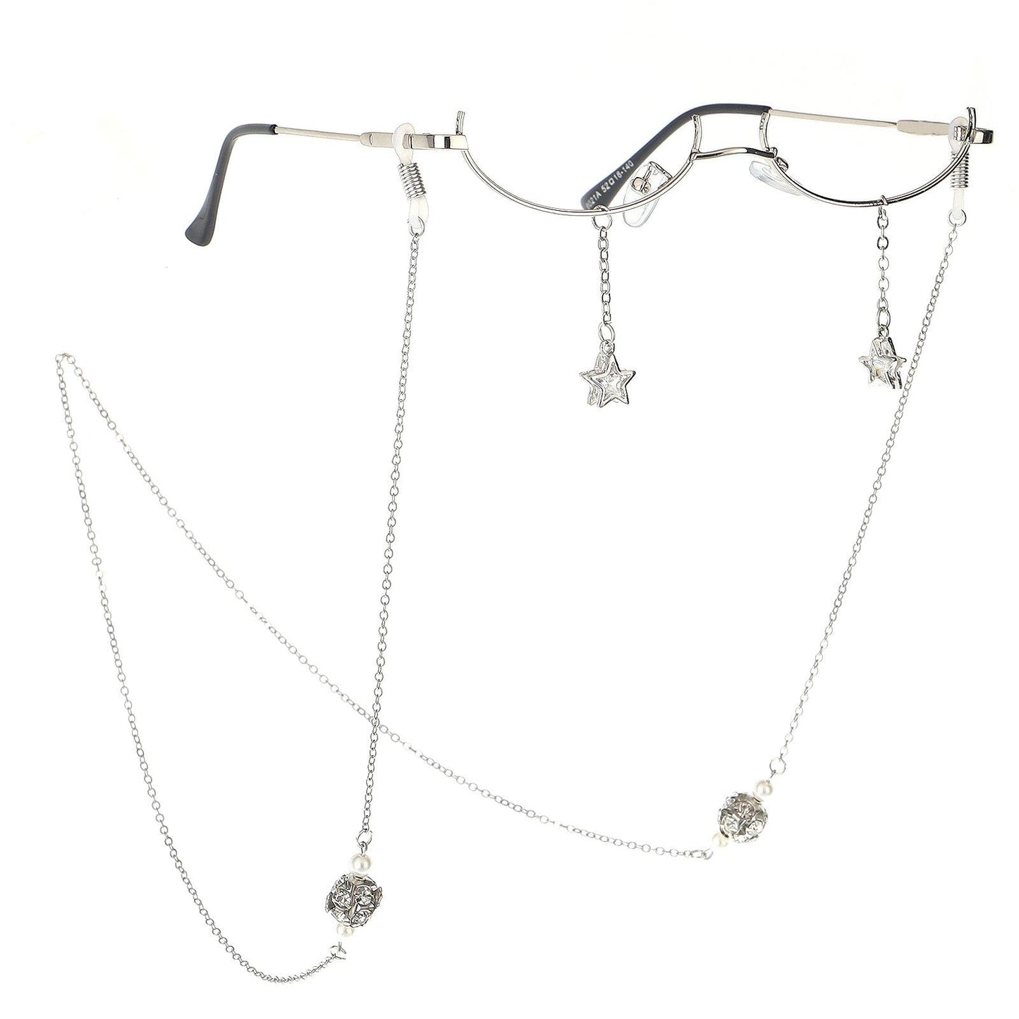 Fashion Star Zircon Chain Decorative Eyeglass Frame