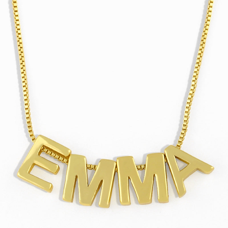 18k Gold Plated Alphabet Pendant Necklace - Minimalist Initial Choker Chain