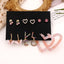 Fashion Heart Butterfly Rhinestone Inlay Earrings Set