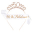 Fashion Rhinestone Number Crown Hairband and Sash Set for Birthday Party