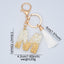 Fashion Letter Tassel Alloy Epoxy Crystal Keychain Pendant