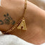 Fashion Statement Thick Chain Anklet with Sparkling Letter A Pendant