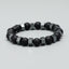 Men's Retro Black Gallstone Beaded Stretch Bracelet