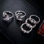 Fashion Moon Alloy Plated Women's Teardrop Ring Set - 12 Piece Jewelry Collection