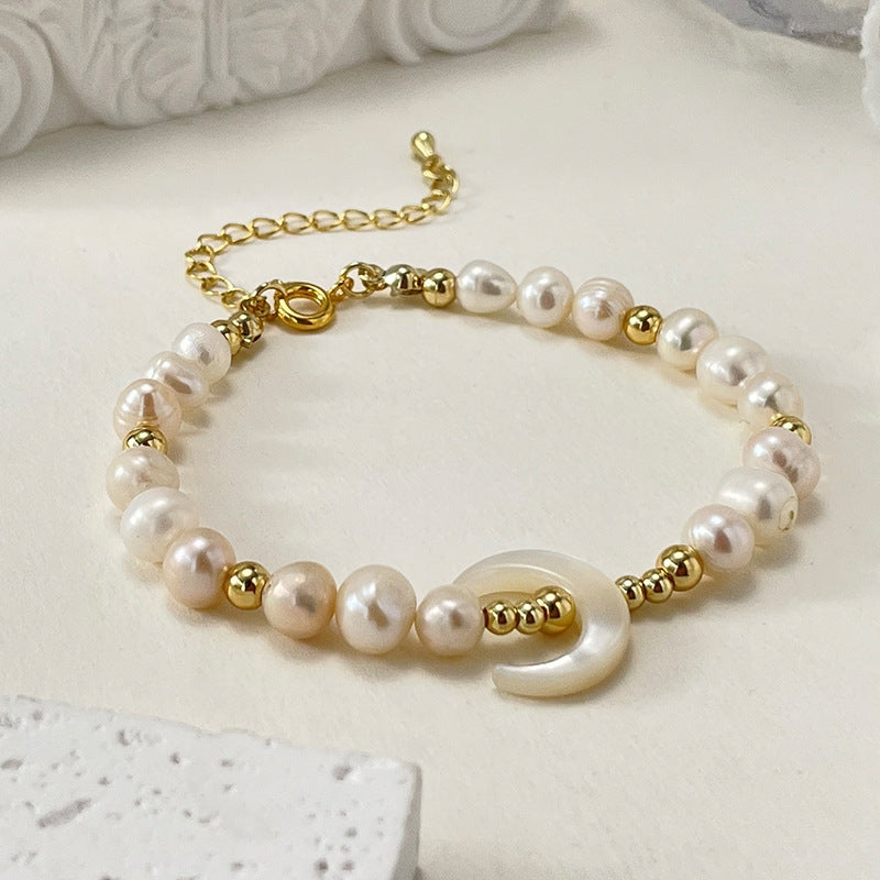 Fashion Moon Pearl Shell Vintage Bracelet