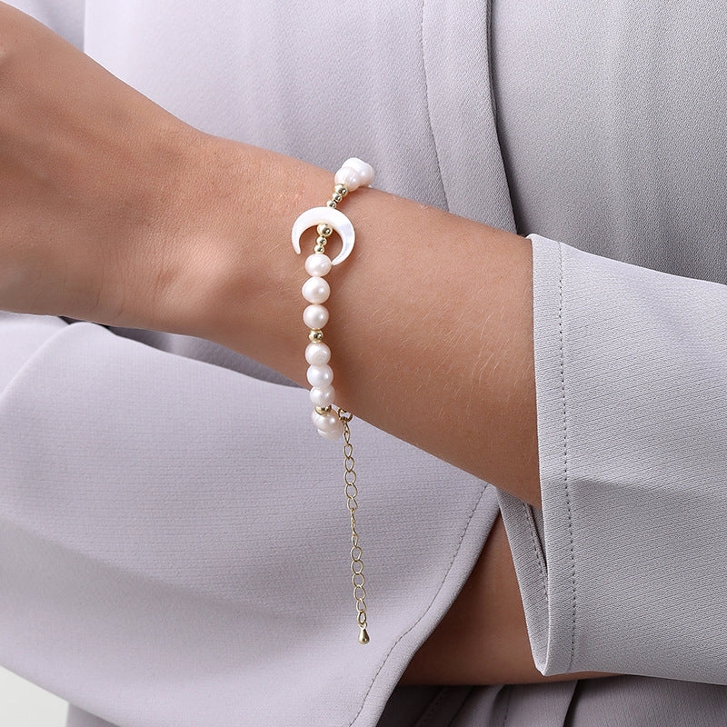 Fashion Moon Pearl Shell Vintage Bracelet