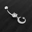 Fashion Moon and Star Zircon Stainless Steel Belly Ring