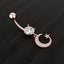 Fashion Moon and Star Zircon Stainless Steel Belly Ring