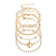 European and American Multi-layer Geometric Chain Bracelet Set with Diamond-studded OT Clasp