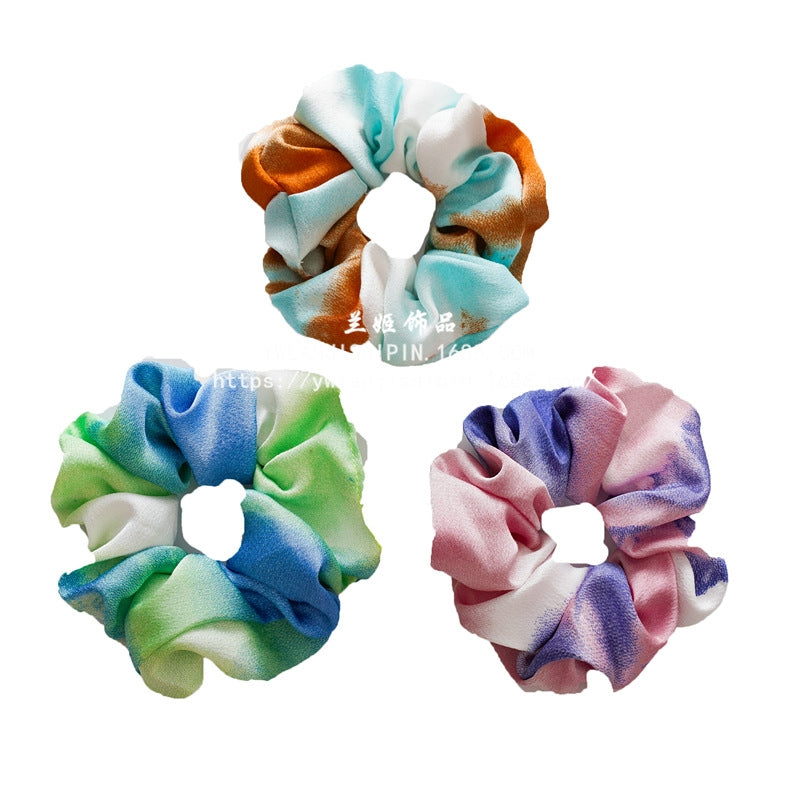 Multicolor Tie-Dye Elastic Hair Band - Women's Cloth Hoop Headwear