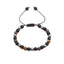 Fashion Adjustable Black Matte Woven Bracelet with Tiger Eye Stone