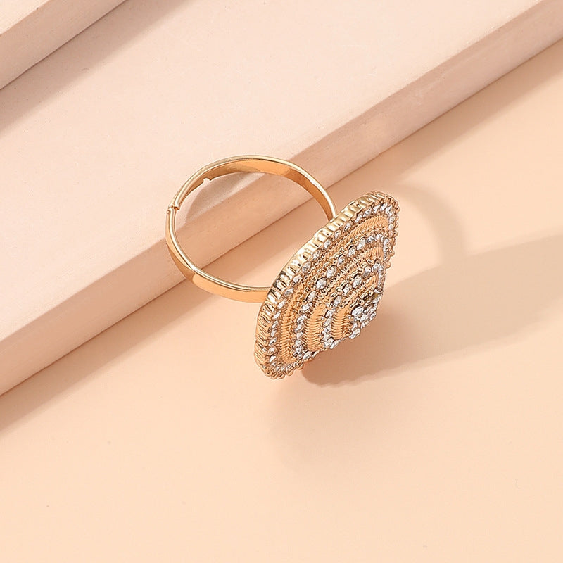 Fashion Creative Square Diamond Geometric Alloy Open Ring