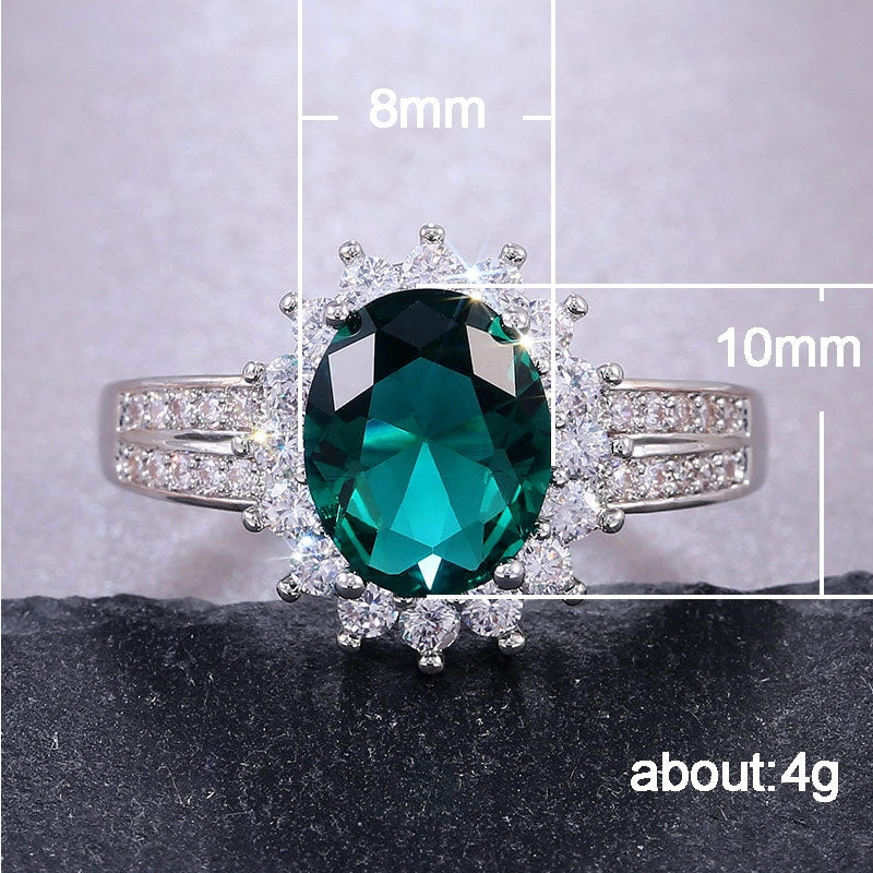 Fashion Minimalist Oval Zircon Copper Ring for Women