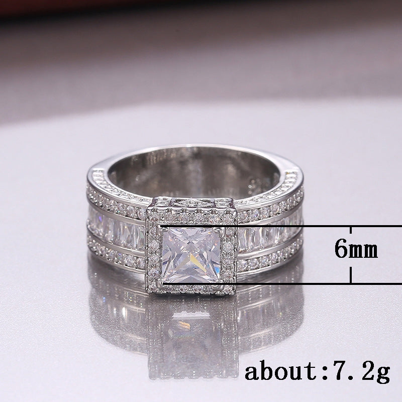 Fashion Flash Diamond Square Women's Engagement Ring