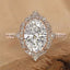 Rose Gold Plated Zircon Round Diamond Princess Engagement Ring