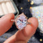 Rose Gold Plated Zircon Round Diamond Princess Engagement Ring