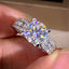 Fashion Classic Four-Claw Zircon Crystal Engagement Ring for Women