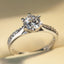 Elegant Six-Claw Zircon Copper Engagement Ring