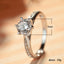 Elegant Six-Claw Zircon Copper Engagement Ring