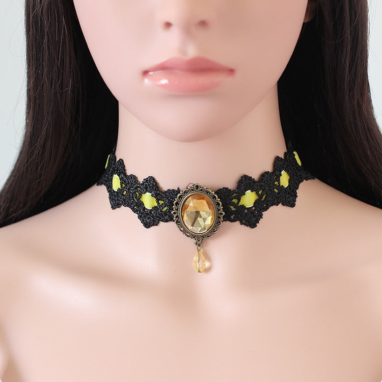 Fashion Women's Lace Velvet Choker Necklace