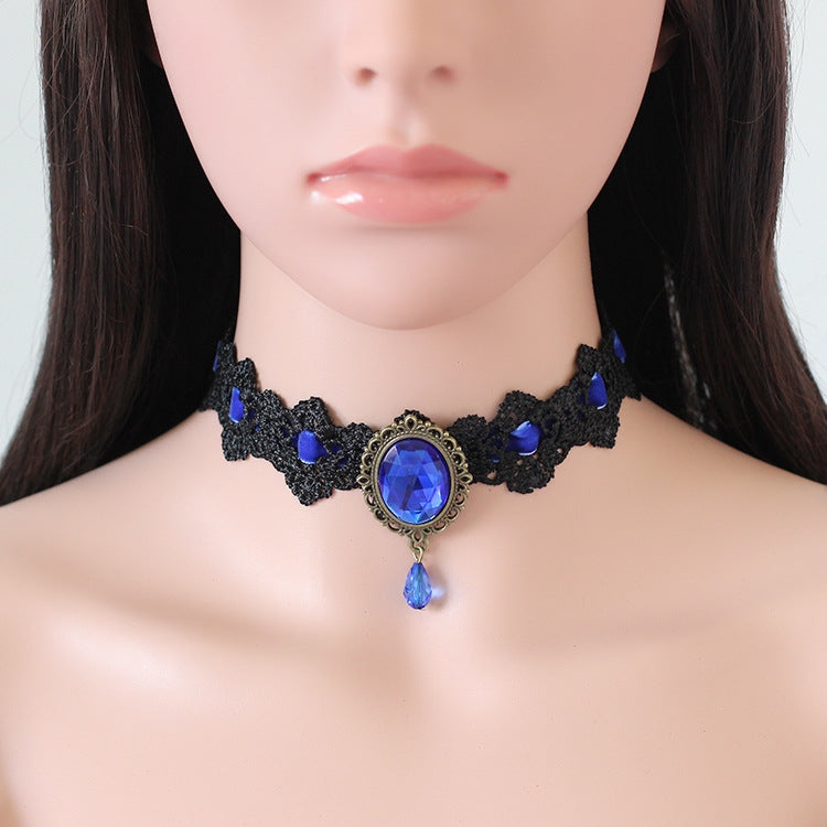 Fashion Women's Lace Velvet Choker Necklace