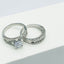 Fashion Crystal Zircon Inlaid Couple Ring Set - Trendy Engagement Bands for Women