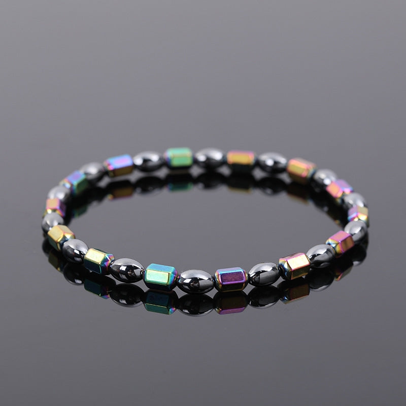 Fashion AB Color Hematite Beaded Women's Anklet